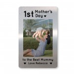 Personalised 1st Mothers Day Gift Photo Metal Card Mum Gift