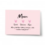 Personalised Mum Gift Print Mothers Day Birthday Gift