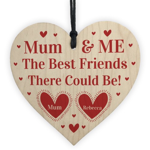 Mum And Me Gift For Mothers Day Birthday Wood Heart Personalised