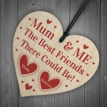 Mum And Me Gift For Mothers Day Birthday Wood Heart Personalised