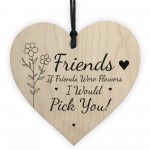 Thank You Gift For Friend Wood Heart Friendship Gift Best Friend