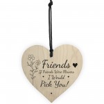 Thank You Gift For Friend Wood Heart Friendship Gift Best Friend