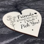 Thank You Gift For Friend Wood Heart Friendship Gift Best Friend