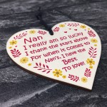 Nan Gifts For Birthday Mothers Day Wooden Heart Gift For Her