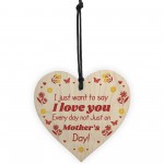 Funny Mothers Day Gift Wood Heart Gift For Mum Nan LOVE Gift