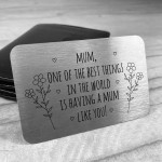 Special Gift For Mum Birthday Mothers Day Metal Card Thank You