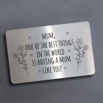 Special Gift For Mum Birthday Mothers Day Metal Card Thank You