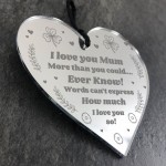 I Love You Mum Gift Engraved Heart Mothers Day Birthday Gift