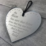 Special Gift For Mum Engraved Heart Mothers Day Birthday Gift