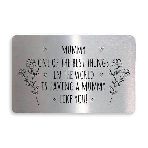 Special Gift For Mummy Birthday Mothers Day Metal Card Thank You