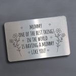 Special Gift For Mummy Birthday Mothers Day Metal Card Thank You