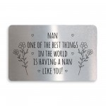 Special Gift For Nan Birthday Mothers Day Metal Card Thank You