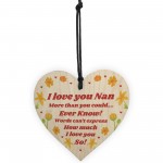 Nan Nanny Wooden Heart Keepsake Birthday Mothers Day Gifts