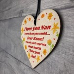 Nan Nanny Wooden Heart Keepsake Birthday Mothers Day Gifts