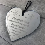 I Love You Nan Gift Engraved Heart Mothers Day Birthday Thankyou