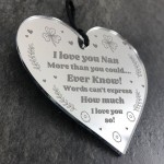 I Love You Nan Gift Engraved Heart Mothers Day Birthday Thankyou