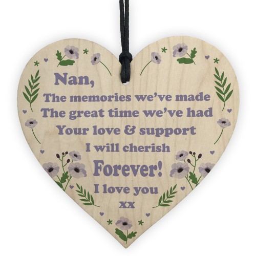 Nan Love Gifts Wooden Heart Sign Gift For Nan Mothers Day