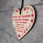 THANK YOU Gift For Auntie Wood Heart Mothers Day Birthday Gift