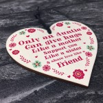 THANK YOU Gift For Auntie Wood Heart Mothers Day Birthday Gift