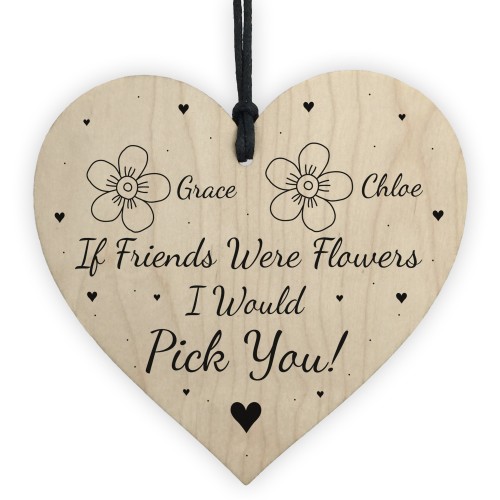 Personalised Friendship Gift Wood Heart Gift For Best Friend