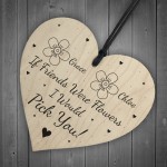 Personalised Friendship Gift Wood Heart Gift For Best Friend