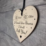 Personalised Friendship Gift Wood Heart Gift For Best Friend