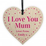 I Love You Mum Mothers Day Birthday Gift Personalised Heart