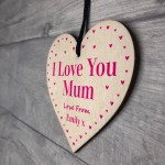 I Love You Mum Mothers Day Birthday Gift Personalised Heart