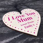 I Love You Mum Mothers Day Birthday Gift Personalised Heart