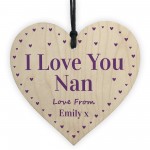 I Love You Nan Mothers Day Birthday Gift Personalised Heart