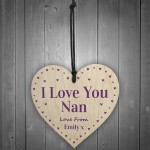 I Love You Nan Mothers Day Birthday Gift Personalised Heart