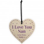 I Love You Nan Mothers Day Birthday Gift Personalised Heart