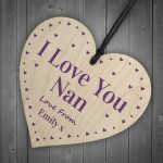 I Love You Nan Mothers Day Birthday Gift Personalised Heart