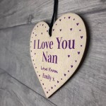 I Love You Nan Mothers Day Birthday Gift Personalised Heart