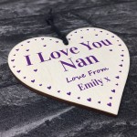 I Love You Nan Mothers Day Birthday Gift Personalised Heart