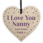 I Love You Nanny Mothers Day Birthday Gift Personalised Heart