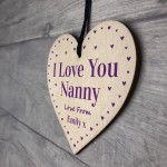 I Love You Nanny Mothers Day Birthday Gift Personalised Heart