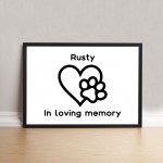 Personalised In Loving Memory Of Cat Dog Pet Framed Print