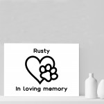 Personalised In Loving Memory Of Cat Dog Pet Print Family Gift