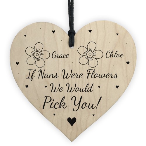 Personalised Nan Gift Wood Heart Gift For Mothers Day Birthday