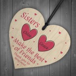 Personalised Sister Gifts Wooden Heart Friendship Gift Birthday