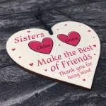 Personalised Sister Gifts Wooden Heart Friendship Gift Birthday