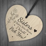 Sister Gifts Wooden Heart Gift For Birthday Friendship Gift