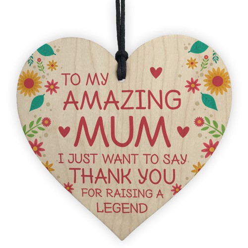 Funny Gift For Mum Mothers Day Gift Wood Heart Love Sign