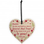 Special Gift For Auntie Birthday Mothers Day Wood Heart Gift