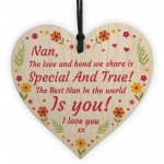 Special Nan Gift For Mothers Day Birthday Wood Heart Thank You