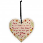 Special Nan Gift For Mothers Day Birthday Wood Heart Thank You