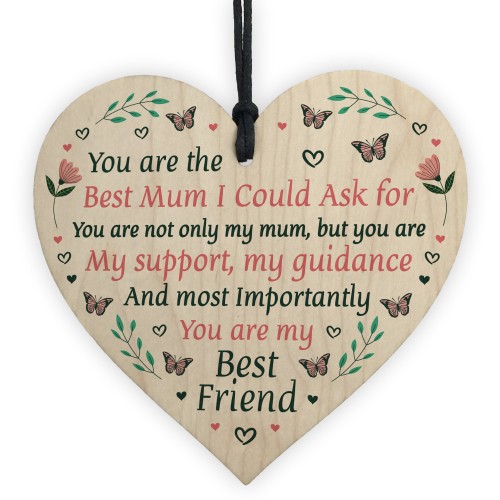 Special Gift For Mum Mothers Day Birthday Wood Heart Best Friend