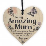 Gift For Amazing Mum Mothers Day Birthday Gift Wood Heart