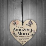 Gift For Amazing Mum Mothers Day Birthday Gift Wood Heart